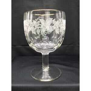 Bartlett Collins 806 Clear Glass Gold Trimmed Water Goblet